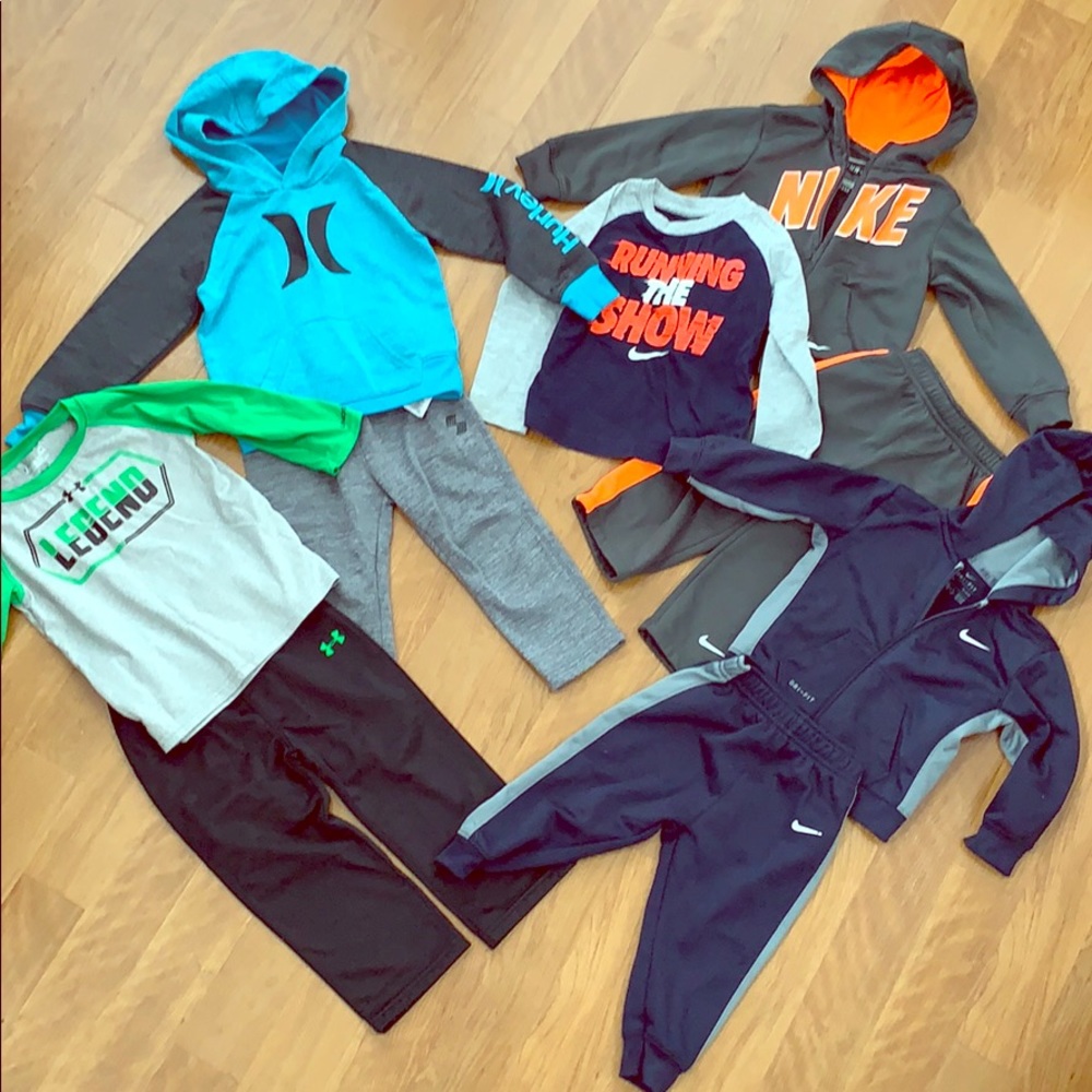 4 outfit lot! Nike, under armor, Hurley, 18M-2T